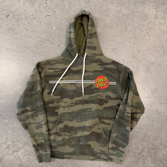Vintage Y2K Santa Cruz Camo Surf Classic Dot Pullover Hoodie Sweatshirt Small - Picture 2 of 5